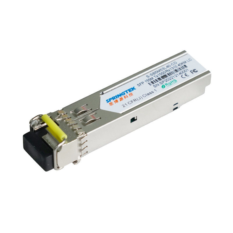 Os DOM óticos da manutenção programada LC DFB de SFP BIDI 40km TX1550nm/RX1310 155M dos ethernet do módulo de SFP