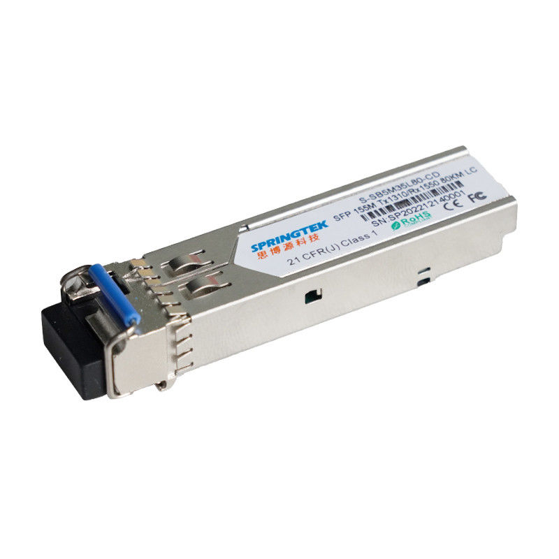 módulo ótico simples de SFP do transceptor do módulo do WDM do conector DDM de 155M BIDI 80km 1310nm/1550nmn LC