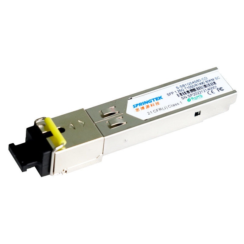 Módulo compatível T1550/R1490nm 80km do transceptor de Cisco 1.25G BIDI SFP com o módulo do SC de DDM