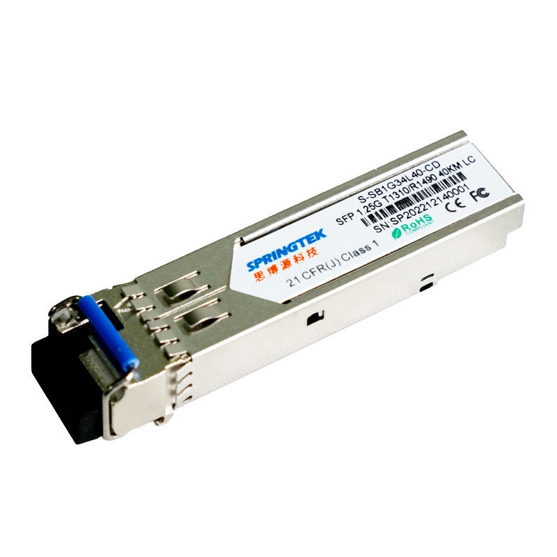 módulo ótico de SFP do transceptor do WDM Gbic do conector SMF de 1.25G BIDI 40km Tx1310nm/TX1490nm LC