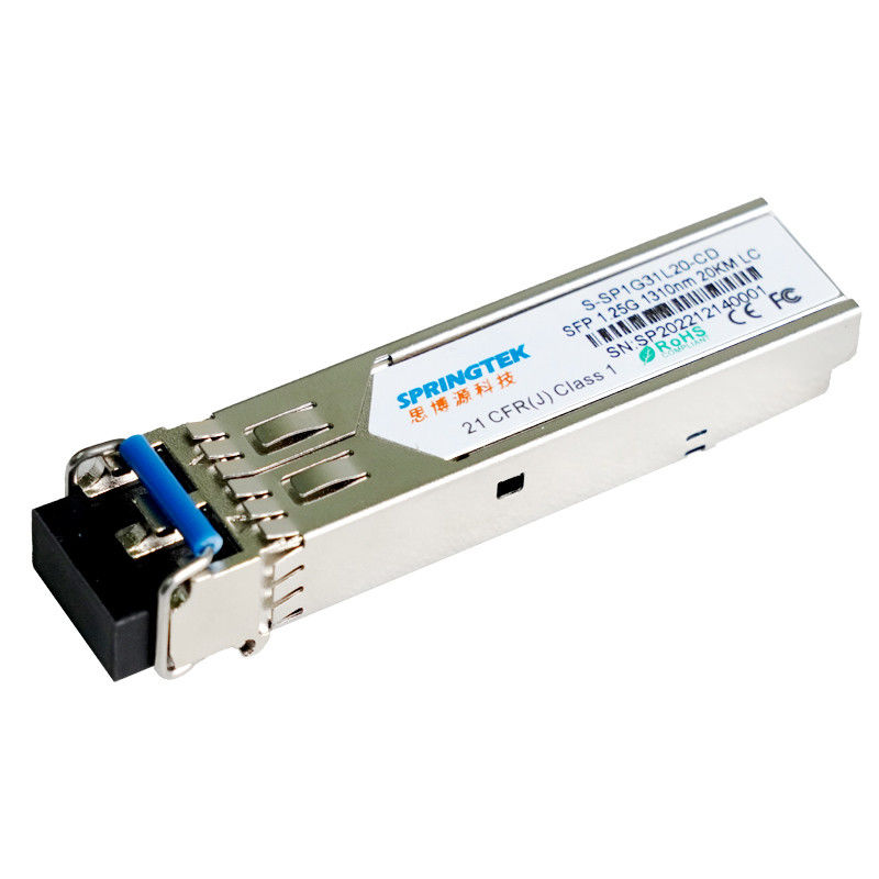 módulo duplo 1G LX 20km do transceptor do LC DDM da fibra do único modo 1000BASE-LX de 1.25G LX SFP 1310nm 20km