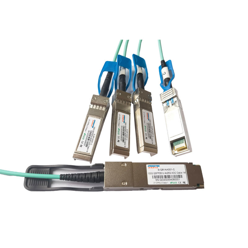 1m (3ft) S-Q81AA001-C 1M Compatible 100G QSFP28 ao cabo ótico ativo da fuga de 4x25G SFP28