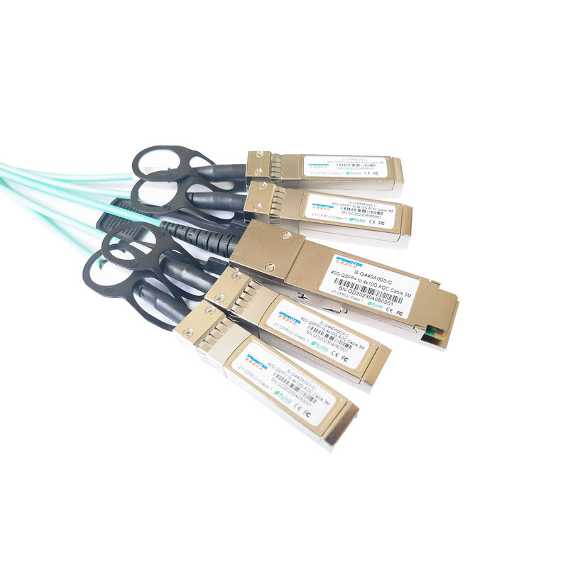 3M 40G QSFP+ ao cabo ótico ativo MMF de 4X10g SFP+ AOC para ethernet e canal da fibra
