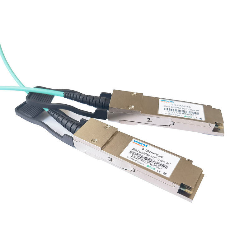 200G QSFP56 QSFP56 ao uso ótico ótico ativo do cabo de remendo da fibra do cabo AOC OM3 para o equipamento de Data Center