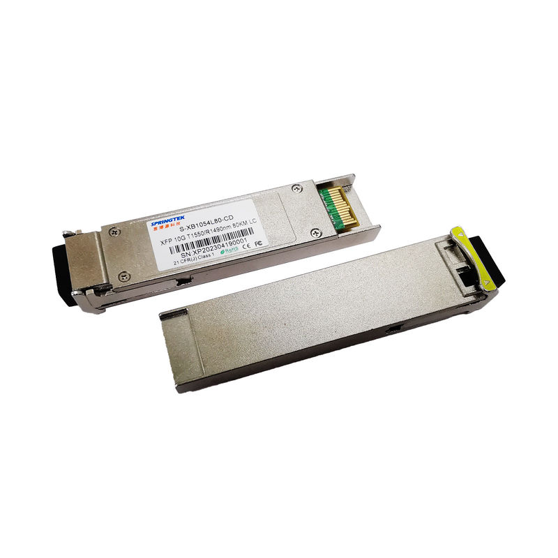 Zimbro compatível simples Bidi 80km da manutenção programada 1550/1490nm LC DDM Mikrotik do WDM 10G Xfp 80km